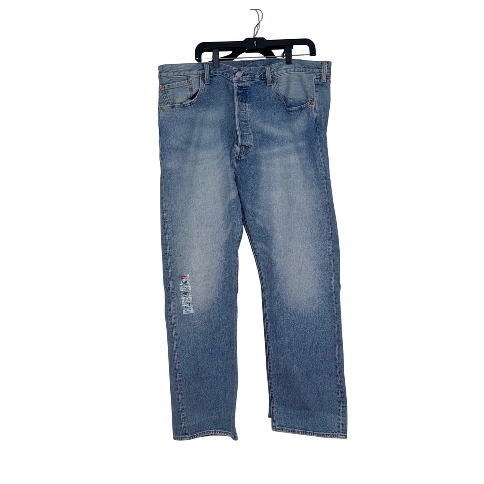 Levis Classic 501 Original Straight Leg Mens 40x32 Light Wash Stretch Denim